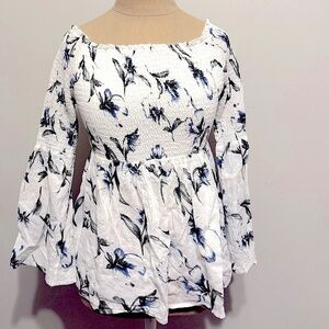 Smocked Over Shoulder Top